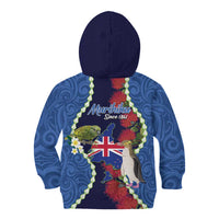Southland Anniversary Day Kid Hoodie Murihiku 1861 Maori Bird Mix Pohutukawa