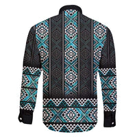 Paua Shell Taniko Pattern Aotearoa Family Matching Long Sleeve Bodycon Dress and Hawaiian Shirt Niho Taniwha Mix Poutama LT14 - Polynesian Pride