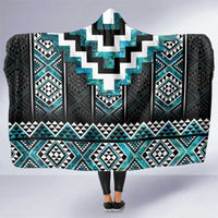 Paua Shell Taniko Pattern Aotearoa Hooded Blanket Niho Taniwha Mix Poutama