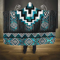 Paua Shell Taniko Pattern Aotearoa Hooded Blanket Niho Taniwha Mix Poutama