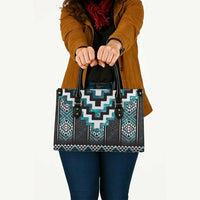 Paua Shell Taniko Pattern Aotearoa Leather Bag Niho Taniwha Mix Poutama - Polynesian Pride