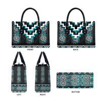 Paua Shell Taniko Pattern Aotearoa Leather Bag Niho Taniwha Mix Poutama - Polynesian Pride