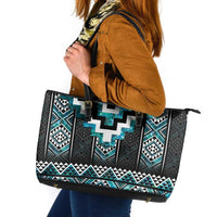 Paua Shell Taniko Pattern Aotearoa Leather Tote Bag Niho Taniwha Mix Poutama