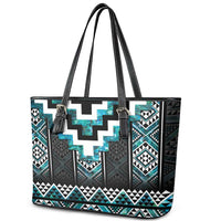 Paua Shell Taniko Pattern Aotearoa Leather Tote Bag Niho Taniwha Mix Poutama