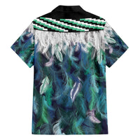 Aotearoa Korowai Motif Family Matching Off The Shoulder Long Sleeve Dress and Hawaiian Shirt Hei Matau Poutama Maori Pattern