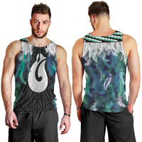 Aotearoa Korowai Motif Men Tank Top Hei Matau Poutama Maori Pattern