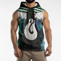 Aotearoa Korowai Motif Sleeveless Hoodie Hei Matau Poutama Maori Pattern LT14 - Polynesian Pride