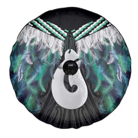 Aotearoa Korowai Motif Spare Tire Cover Hei Matau Poutama Maori Pattern