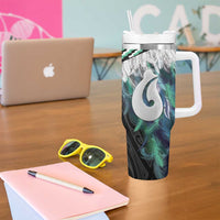Aotearoa Korowai Motif Tumbler With Handle Hei Matau Poutama Maori Pattern