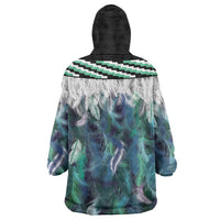 Aotearoa Korowai Motif Wearable Blanket Hoodie Hei Matau Poutama Maori Pattern