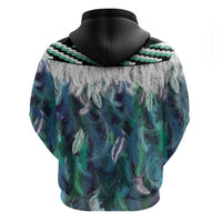Aotearoa Korowai Motif Zip Hoodie Hei Matau Poutama Maori Pattern