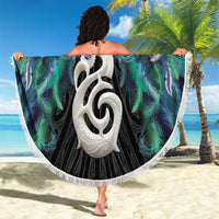 Aotearoa Korowai Motif Beach Blanket Hei Manaia Poutama Maori Pattern