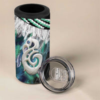 Aotearoa Korowai Motif 4 in 1 Can Cooler Tumbler Hei Manaia Poutama Maori Pattern