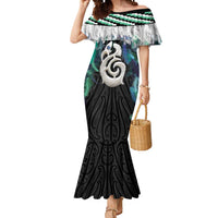 Aotearoa Korowai Motif Mermaid Dress Hei Manaia Poutama Maori Pattern