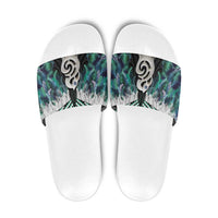 Aotearoa Korowai Motif Slide Sandals Hei Manaia Poutama Maori Pattern - Polynesian Pride