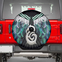 Aotearoa Korowai Motif Spare Tire Cover Hei Manaia Poutama Maori Pattern