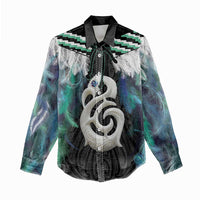 Aotearoa Korowai Motif Women Casual Shirt Hei Manaia Poutama Maori Pattern