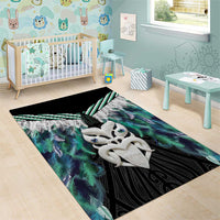 Aotearoa Korowai Motif Area Rug Maori Wheku Poutama