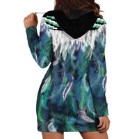 Aotearoa Korowai Motif Hoodie Dress Maori Wheku Poutama