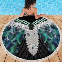 Aotearoa Korowai Motif Beach Blanket Maori Tane Poutama