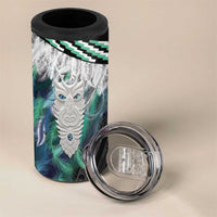Aotearoa Korowai Motif 4 in 1 Can Cooler Tumbler Maori Tane Poutama