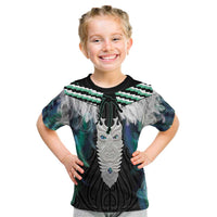 Aotearoa Korowai Motif Kid T Shirt Maori Tane Poutama