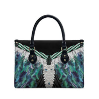 Aotearoa Korowai Motif Leather Bag Maori Tane Poutama - Polynesian Pride