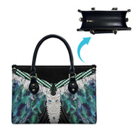 Aotearoa Korowai Motif Leather Bag Maori Tane Poutama - Polynesian Pride