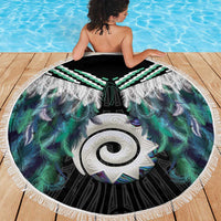 Aotearoa Korowai Motif Beach Blanket Maori Koru Poutama