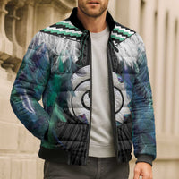 Aotearoa Korowai Motif Bomber Puffer Jacket Maori Koru Poutama LT14 - Polynesian Pride
