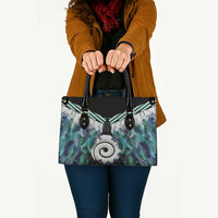 Aotearoa Korowai Motif Leather Bag Maori Koru Poutama - Polynesian Pride