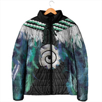 Aotearoa Korowai Motif Padded Jacket Maori Koru Poutama LT14 - Polynesian Pride