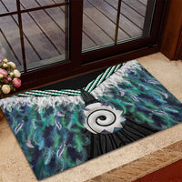 Aotearoa Korowai Motif Rubber Doormat Maori Koru Poutama