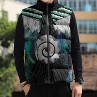 Aotearoa Korowai Motif Sleeveless Puffer Jacket Maori Koru Poutama LT14 - Polynesian Pride