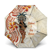 Heiva i Tahiti Umbrella Ori Tahitian Dance Tiare Maori LT14 One Size Folded 11.42 inch Opened Diameter 37.4 inch Beige - Polynesian Pride