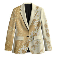 Heiva i Tahiti Blazer Tahitian Tiare Maori Cowrie Lei Brown LT14 Unisex Brown - Polynesian Pride
