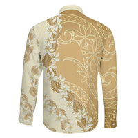 Heiva i Tahiti Family Matching Short Sleeve Bodycon Dress and Hawaiian Shirt Tahitian Tiare Maori Cowrie Lei Brown LT14 - Polynesian Pride