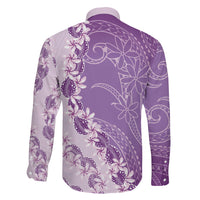 Heiva i Tahiti Family Matching Mermaid Dress and Hawaiian Shirt Tahitian Tiare Maori Cowrie Lei Purple LT14 - Polynesian Pride