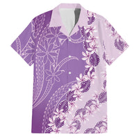 Heiva i Tahiti Family Matching Tank Maxi Dress and Hawaiian Shirt Tahitian Tiare Maori Cowrie Lei Purple LT14 Dad's Shirt - Short Sleeve Purple - Polynesian Pride