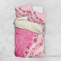 Heiva i Tahiti Bedding Set Tahitian Tiare Maori Cowrie Lei Pink LT14 US Twin 172cm x 218cm Pink - Polynesian Pride