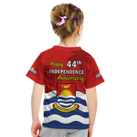 Polynesian Pride Kiribati Independence Day Kid T Shirt Happy 44th Anniversary Flag Style LT14 - Polynesian Pride