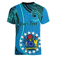 Personalised 13 March Penrhyn Island Gospel Day Women V Neck T Shirt Cook Islands Tribal Pattern LT14 - Polynesian Pride