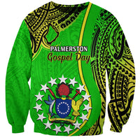 25 May Palmerston Island Gospel Day Sweatshirt Cook Islands Tribal Pattern LT14 Unisex Green - Polynesian Pride