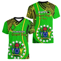 25 May Palmerston Island Gospel Day Women V Neck T Shirt Cook Islands Tribal Pattern LT14 - Polynesian Pride