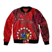 20 July Atiu Island Gospel Day Bomber Jacket Cook Islands Tribal Pattern LT14 Unisex Red - Polynesian Pride