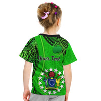 Personalised 25 July Rarotonga Island Gospel Day Kid T Shirt Cook Islands Tribal Pattern LT14 - Polynesian Pride