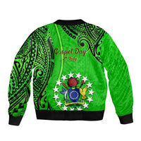 21 July Mitiaro Island Gospel Day Bomber Jacket Cook Islands Tribal Pattern LT14 - Polynesian Pride