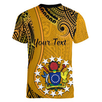 Personalised 8 August Manihiki Island Gospel Day Women V Neck T Shirt Cook Islands Tribal Pattern LT14 - Polynesian Pride
