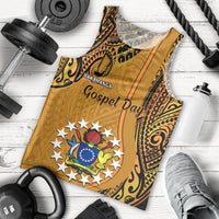 Personalised 15 August Rakahanga Island Gospel Day Men Tank Top Cook Islands Tribal Pattern LT14 Orange - Polynesian Pride