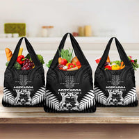New Zealand Silver Fern Rugby Grocery Bag Haka Dance With Aotearoa Maori Pattern
